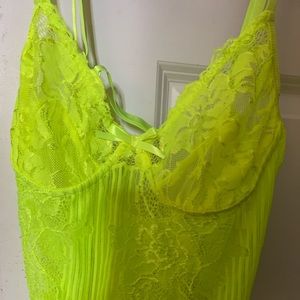 Neon lace like bodysuit